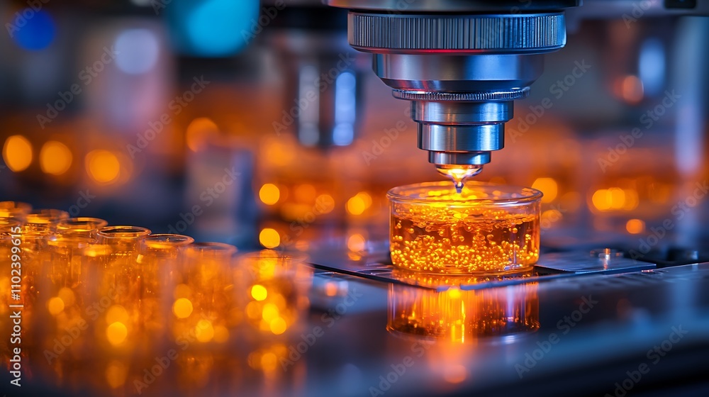 Human cell cultures illuminated under high-tech microscope Human cell cultures illuminated under high-tech microscope
