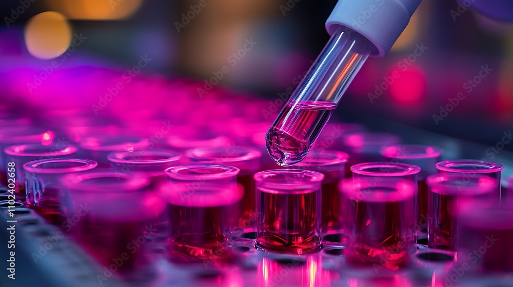 Team of researchers evaluating data from human cell studies Team of researchers evaluating data from human cell studies
