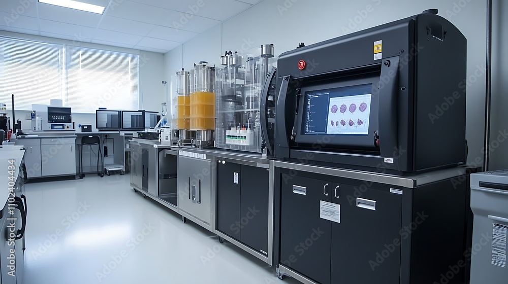 Advanced lab equipment used for human cell drug testing Advanced lab equipment used for human cell drug testing