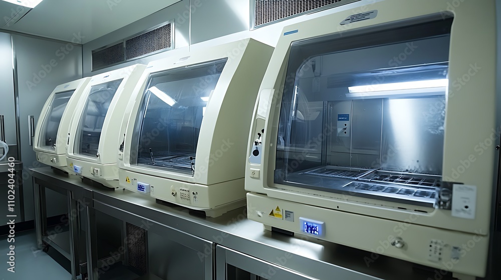 Advanced lab equipment used for human cell drug testing Advanced lab equipment used for human cell drug testing