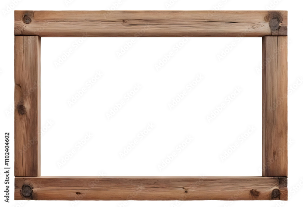 Wooden frame isolated on transparent background Wooden frame isolated on transparent background