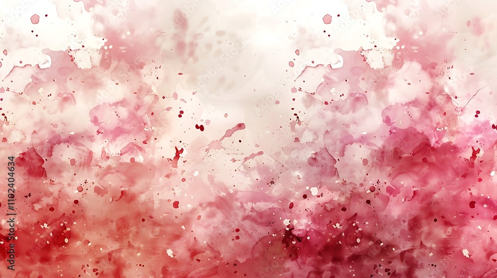 Obraz premium Abstract Watercolor Background with Pink and Red Splashes