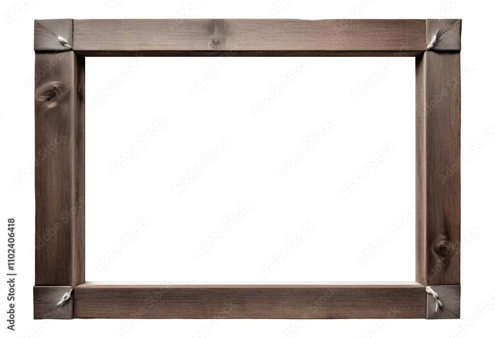 Wooden frame isolated on transparent background Wooden frame isolated on transparent background