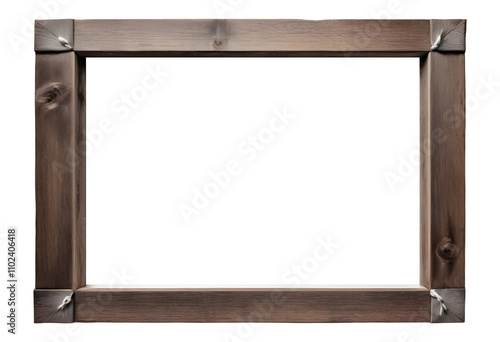 Wooden frame isolated on transparent background