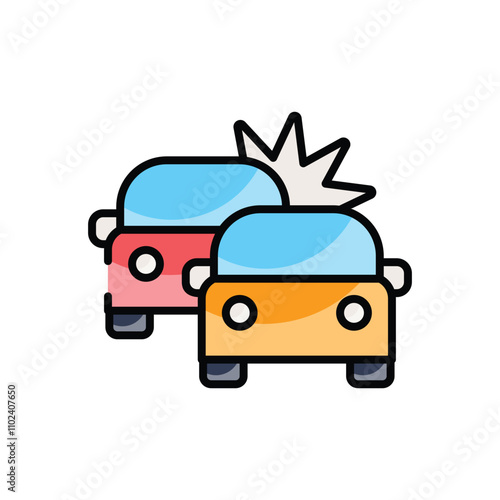 Wrecked Car vector icon