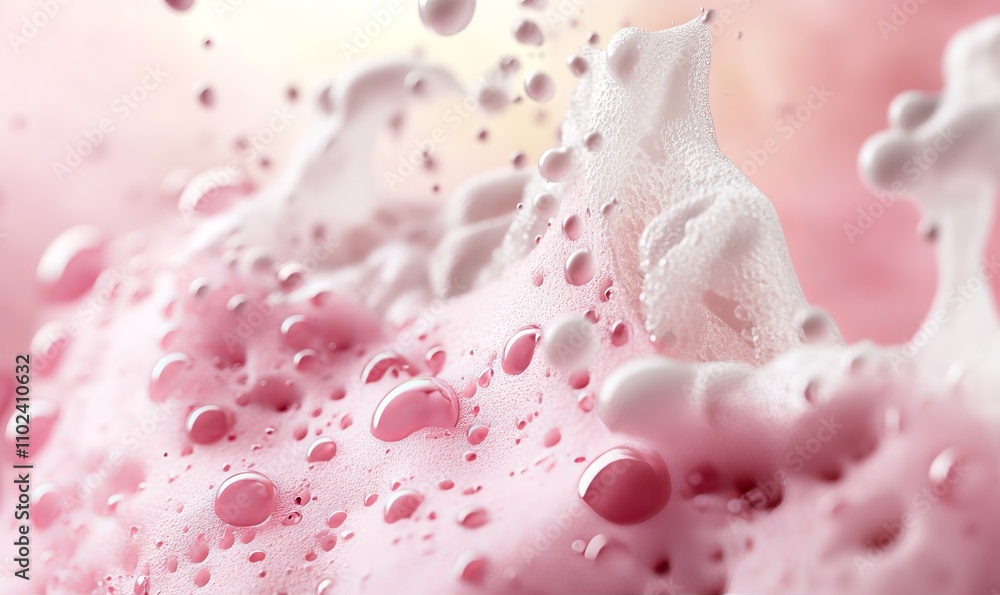 Visual of pores being purified with cleansing foam, representing the fight against oiliness and acne, 3D rendering Visual of pores being purified with cleansing foam, representing the fight against oiliness and acne, 3D rendering