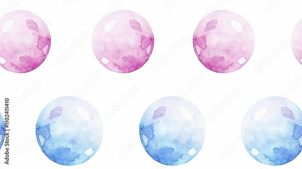 Watercolor soap bubble seamless pattern Watercolor soap bubble seamless pattern