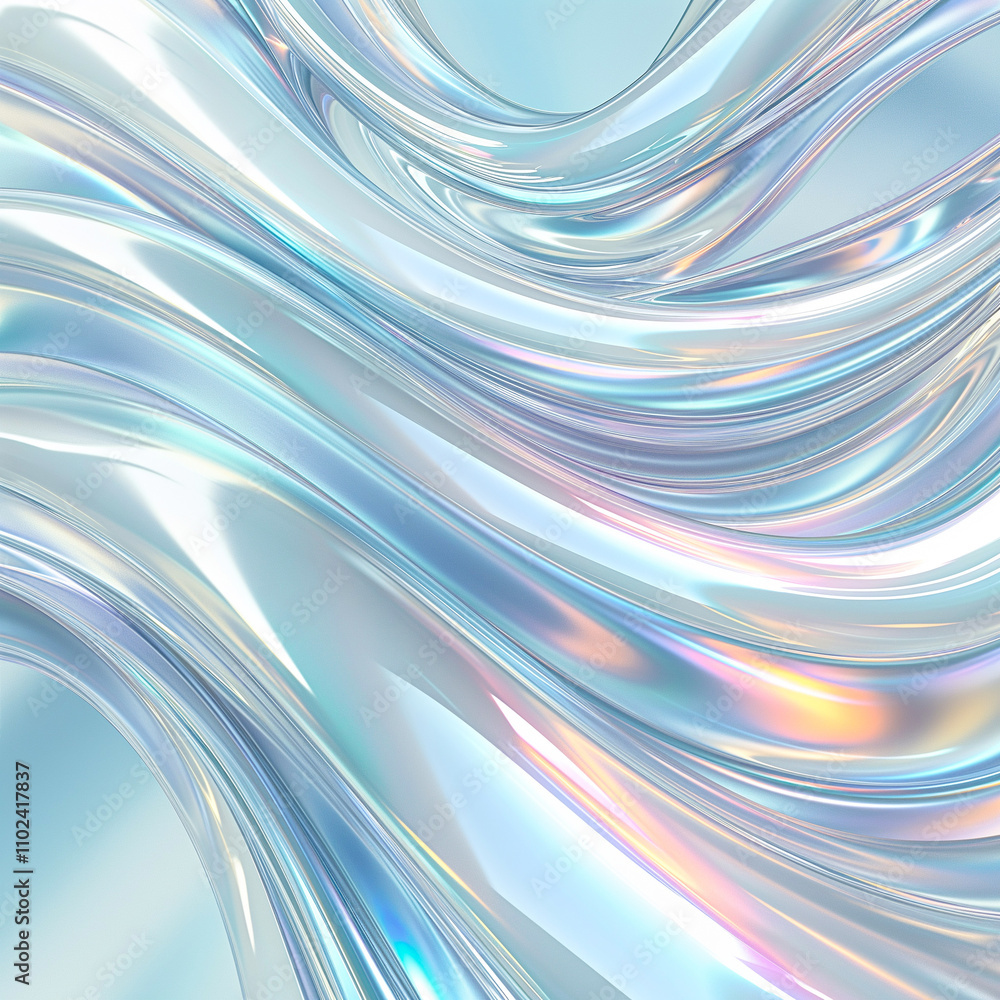 Swirling silver chaos with colorful reflections on a smooth, flowing surface creating an abstract and dynamic visual experience Swirling silver chaos with colorful reflections on a smooth, flowing surface creating an abstract and dynamic visual experience