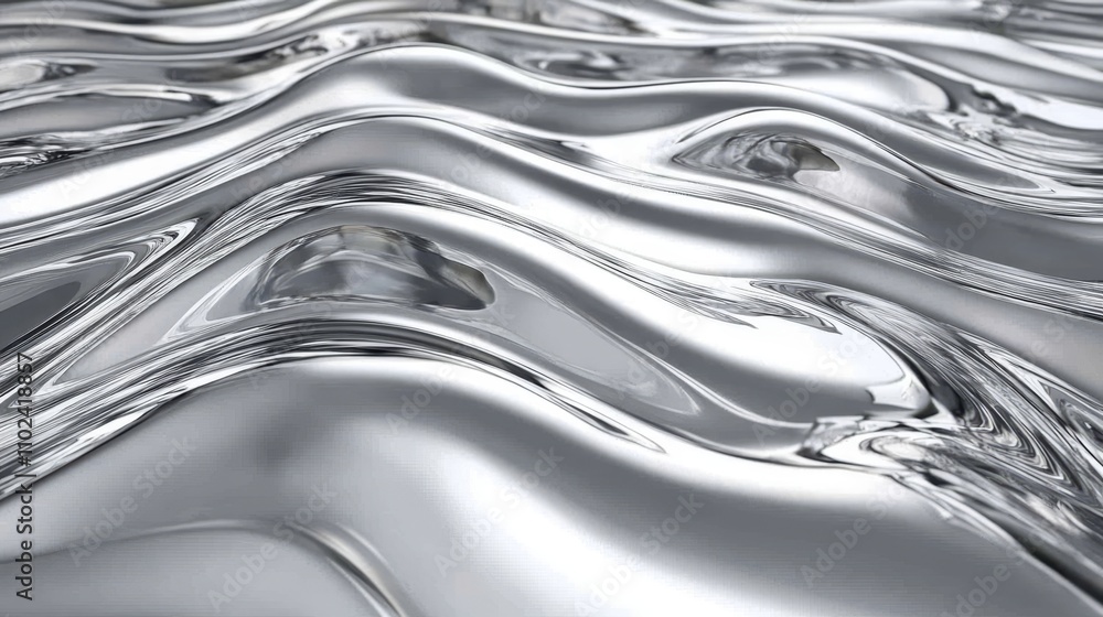 Abstract Liquid Silver Metallic Background, Glossy Wavy Texture, Luxury Design Element Abstract Liquid Silver Metallic Background, Glossy Wavy Texture, Luxury Design Element