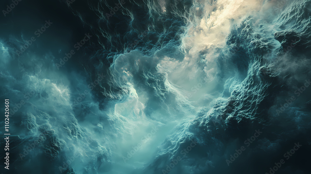 Flowing organic fractal energy softly glowing and expanding outward in a dreamlike liminal space. Liminal. Illustration