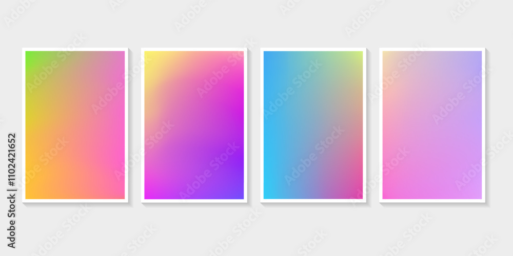 Cover gradient design set mesh gradation violet colorful background template with fluid mesh colorful background Cover gradient design set mesh gradation violet colorful background template with fluid mesh colorful background