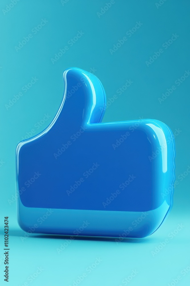 A vibrant blue thumbs-up symbol reflecting positivity and approval against a turquoise background. A vibrant blue thumbs-up symbol reflecting positivity and approval against a turquoise background.
