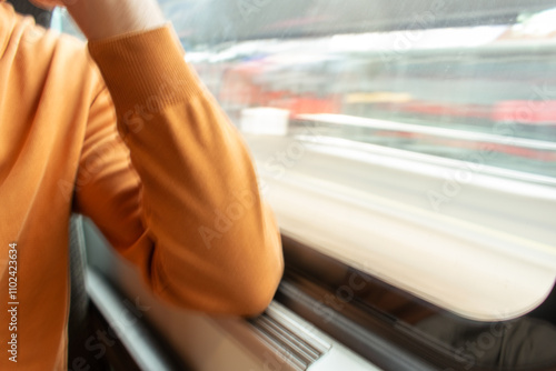 Arm on train window mystic thinking travel hand adventure