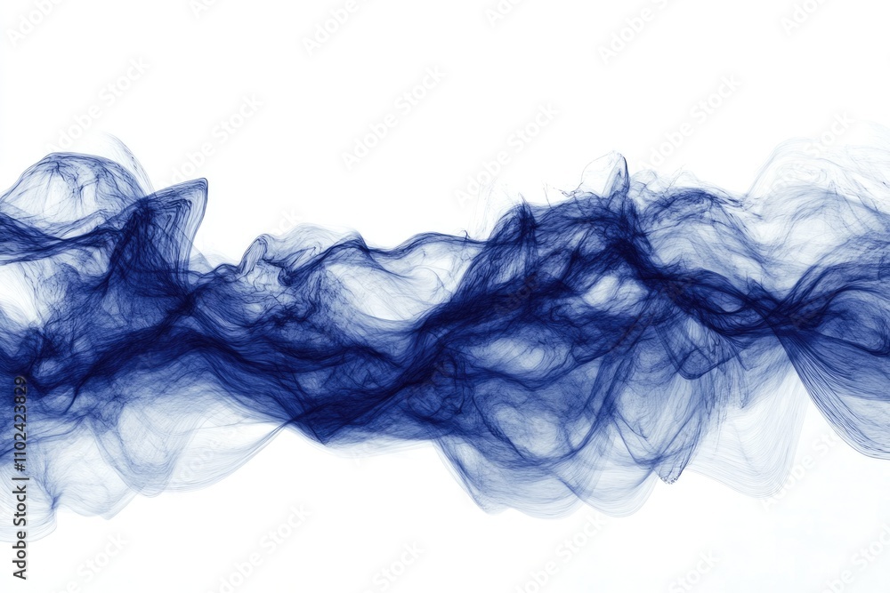 Fluid Waves of Blue Lines Against a Crisp White Canvas Fluid Waves of Blue Lines Against a Crisp White Canvas
