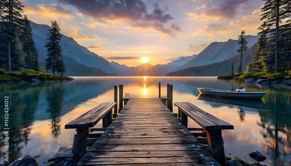 Fototapeta premium Sunrise Landscape Background