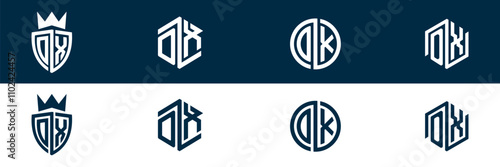 OX XO letter logo design set
