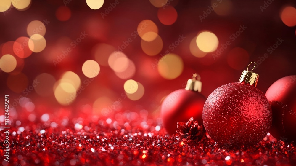 Sparkling red Christmas background with festive glitter effects. Sparkling red Christmas background with festive glitter effects.