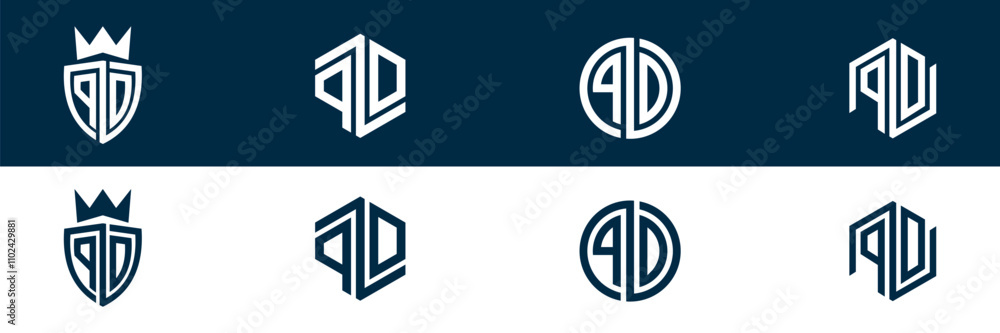 PD DP letter logo design set PD DP letter logo design set
