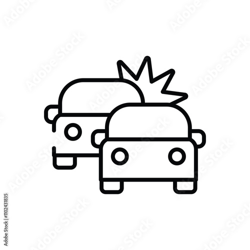 Wrecked Car vector icon