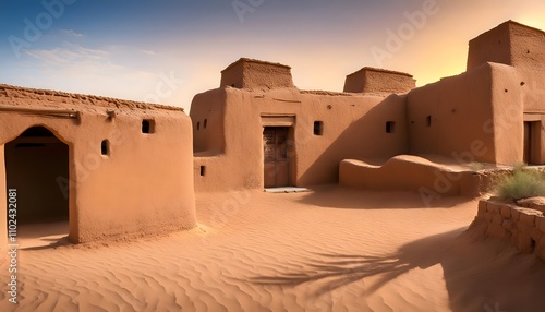 Streets of the old city of Diriyah near Riyadh, Kingdom of Saudi Arabia. photo