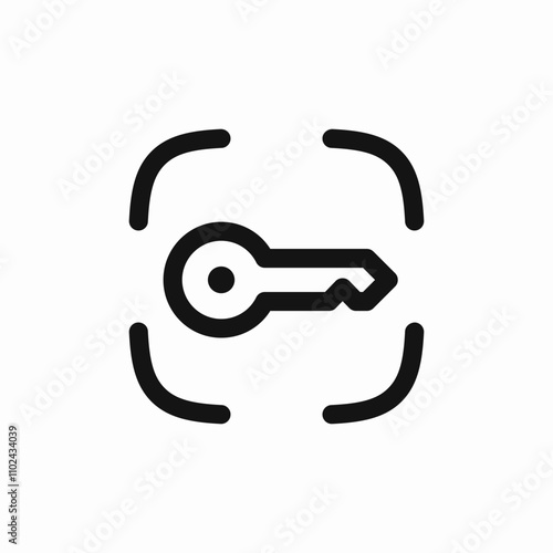 key password scan icon sign vector