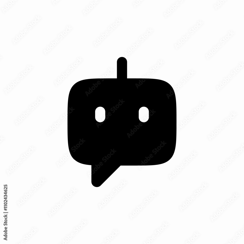 solid ai chat bot icon sign vector solid ai chat bot icon sign vector