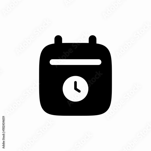 solid calendar clock time date icon sign vector