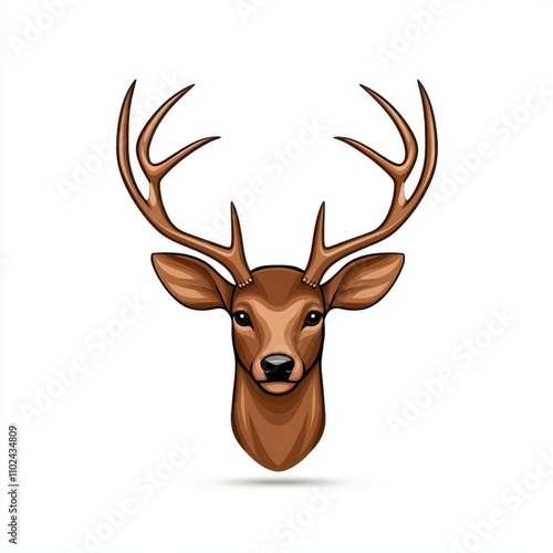 a minimalist deer antlers icon clipart, isolated on white background photo