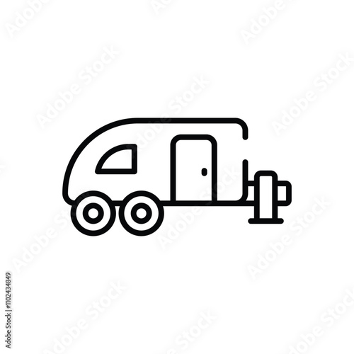 RV Camping vector icon