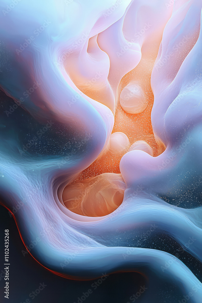 Obraz premium Abstract Macro of Colorful Droplet on Petals