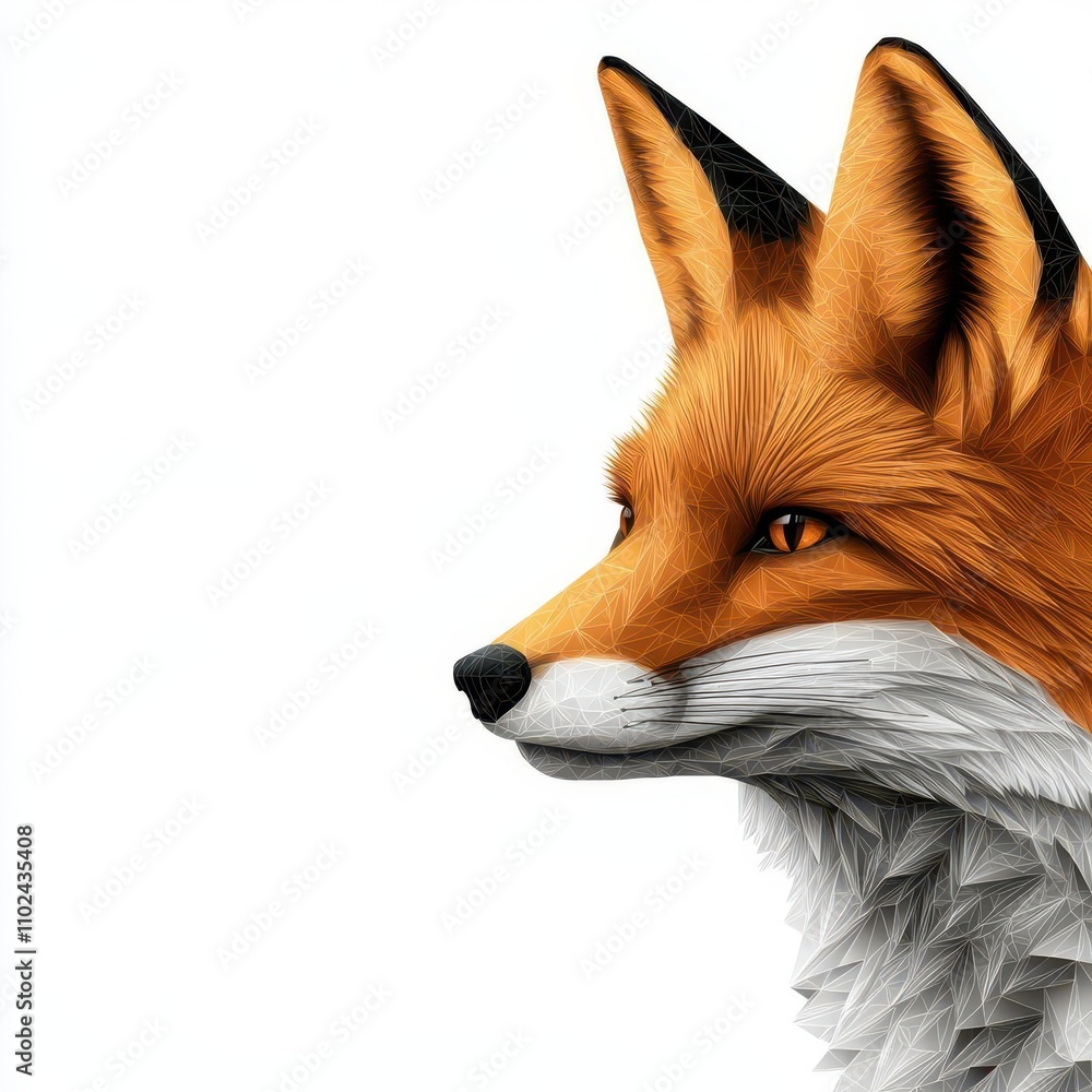 Obraz premium a modern geometric fox vector, polygonal style, isolated on white background