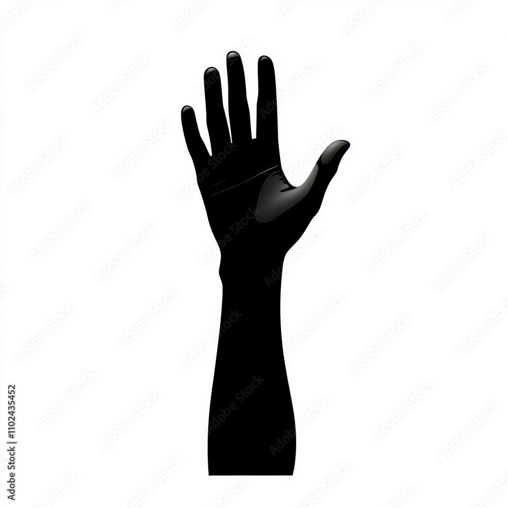 a modern hand icon clipart, flat silhouette, black and white, isolated on white background a modern hand icon clipart, flat silhouette, black and white, isolated on white background