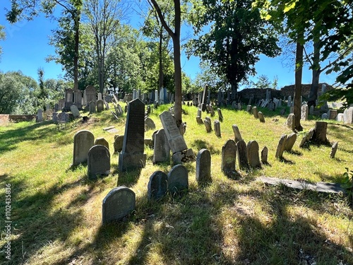 old Jewish cemetery in the town of Polná photo