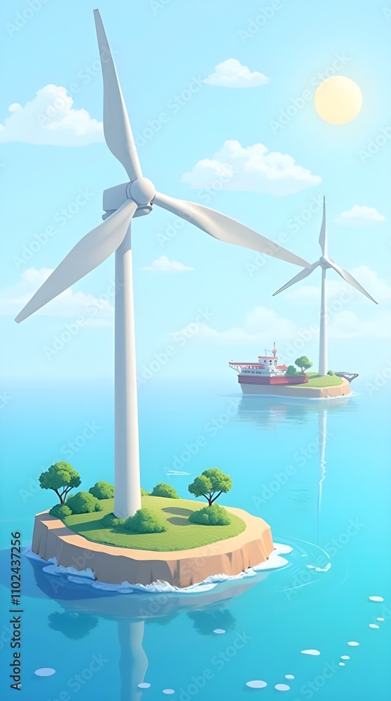 Obraz premium Wind turbine illustration