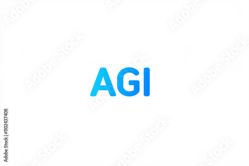 a minimalistic design with the acronym agi in gradient blue font centered on a clean white background sleek and professional
 photo