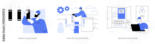 Electrician service isolated cartoon vector illustrations se
