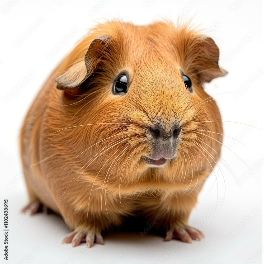 Brown guinea pig on white background. Brown guinea pig on white background.