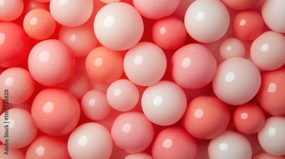 Soft pink and white spheres create a soothing, abstract pattern, AI Soft pink and white spheres create a soothing, abstract pattern, AI