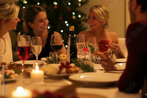 Fototapeta Naklejka Na Ścianę i Meble -  Repas de Noël, table de fêtes