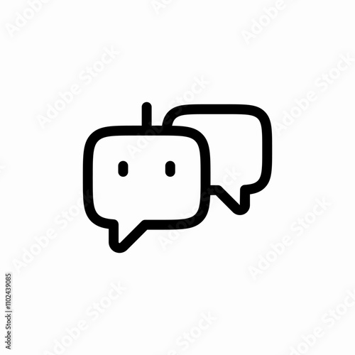 ai chat bot speech bubbles icon sign vector