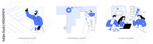 Home renovation services isolated cartoon vector illustrations se photo