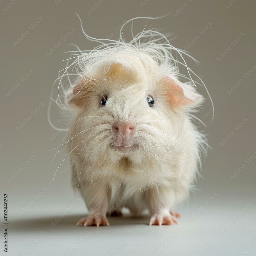 Hairless Guinea Pig posing on white background. Hairless Guinea Pig posing on white background.