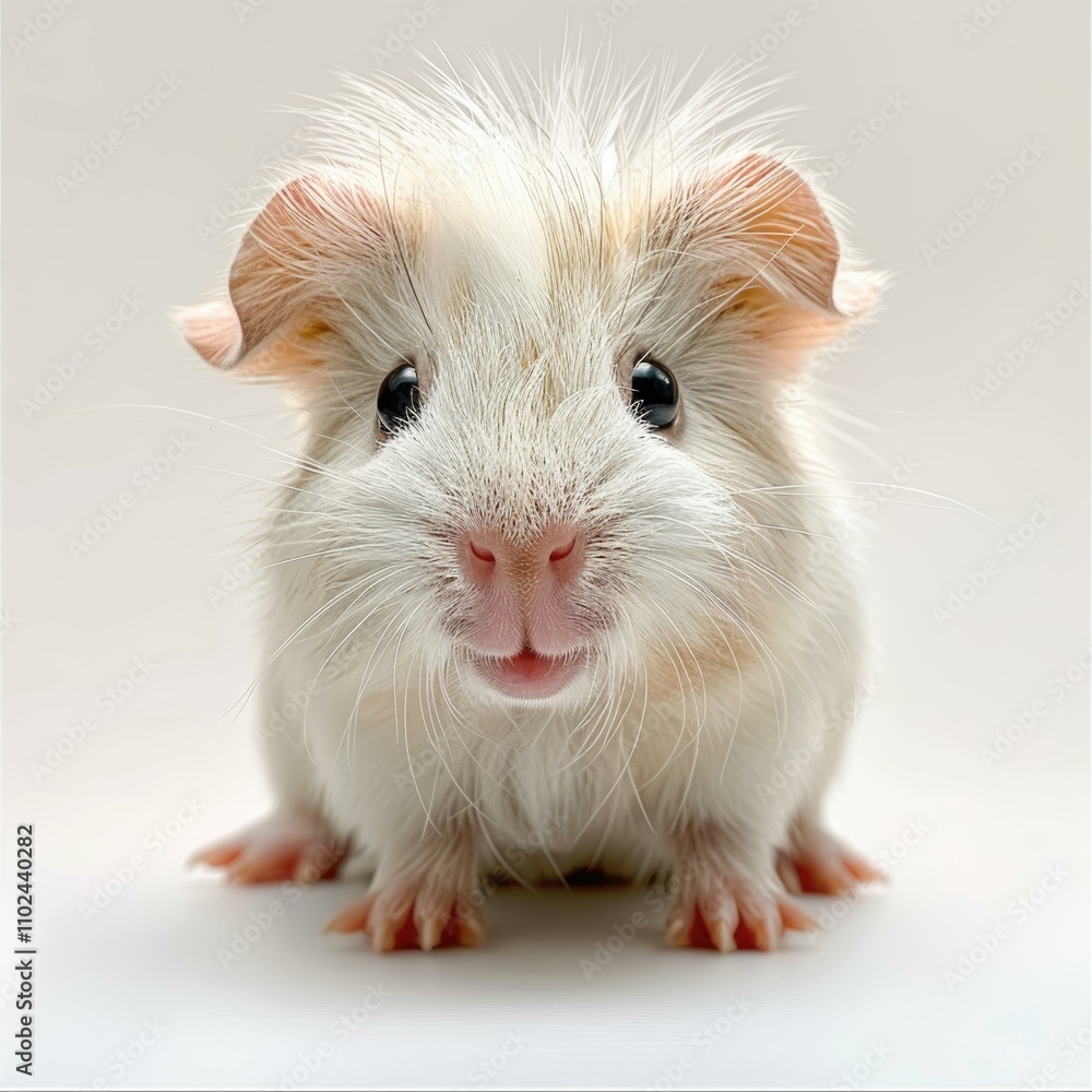 Hairless Guinea Pig posing on white background. Hairless Guinea Pig posing on white background.