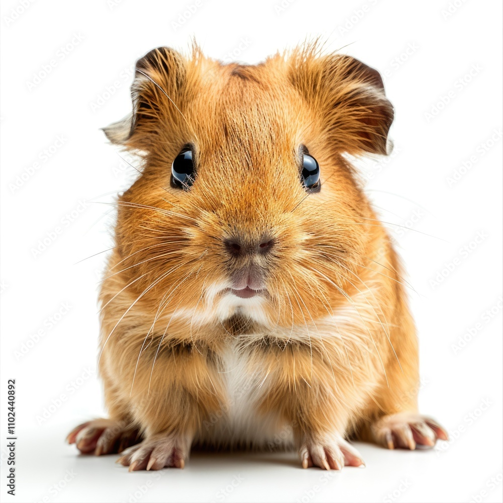 Teddy Guinea Pig photoshoot on white background Teddy Guinea Pig photoshoot on white background