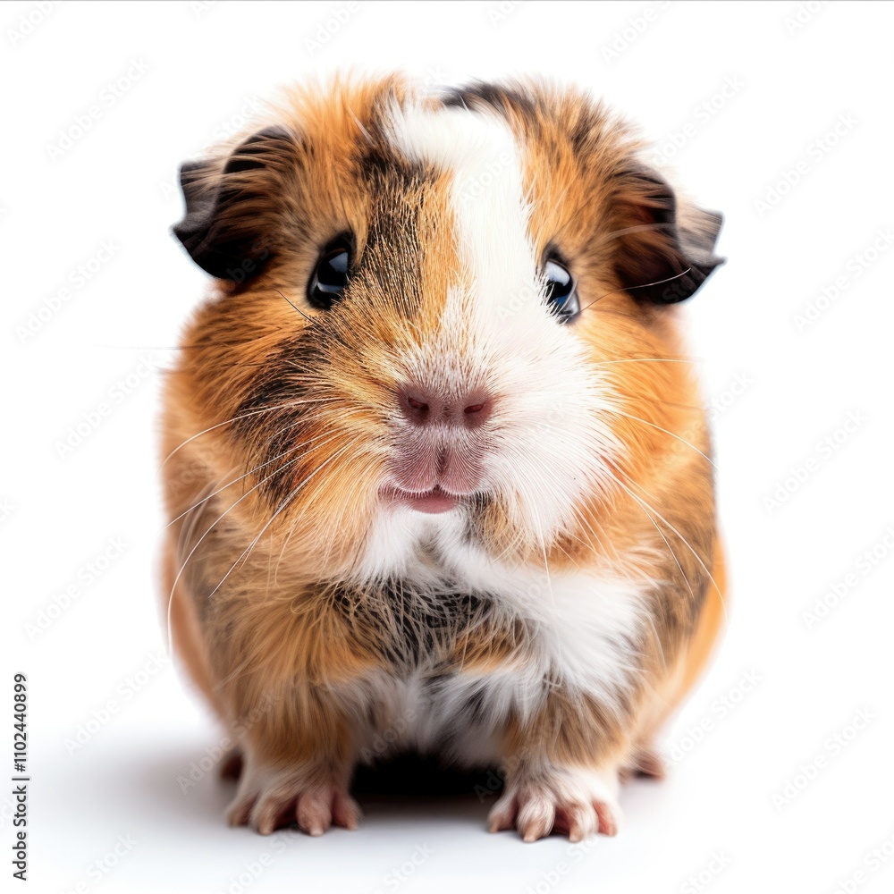 Teddy Guinea Pig photoshoot on white background Teddy Guinea Pig photoshoot on white background