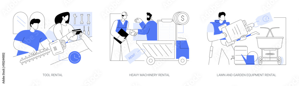 Equipment rentals isolated cartoon vector illustrations se Equipment rentals isolated cartoon vector illustrations se