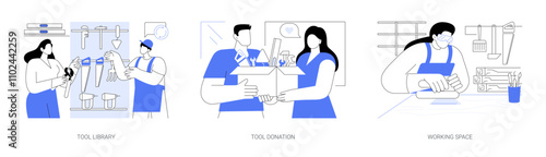 Repair rentals isolated cartoon vector illustrations se