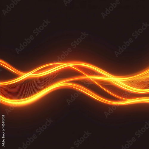 Wallpaper Mural A neon glowing light orange and orange wavy line on a plain background a vector illustration for web design a banner a poster or a presentation with a copy space area Torontodigital.ca