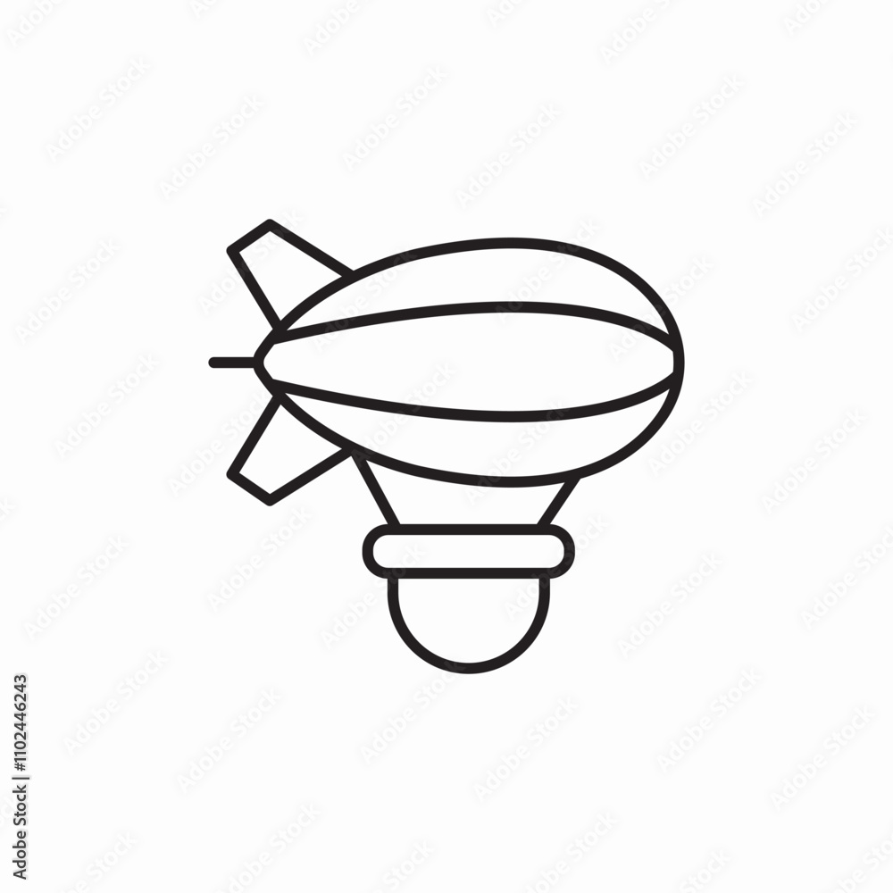 airship dirigible icon sign vector airship dirigible icon sign vector