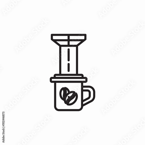 filter coffee cup icon sign vector